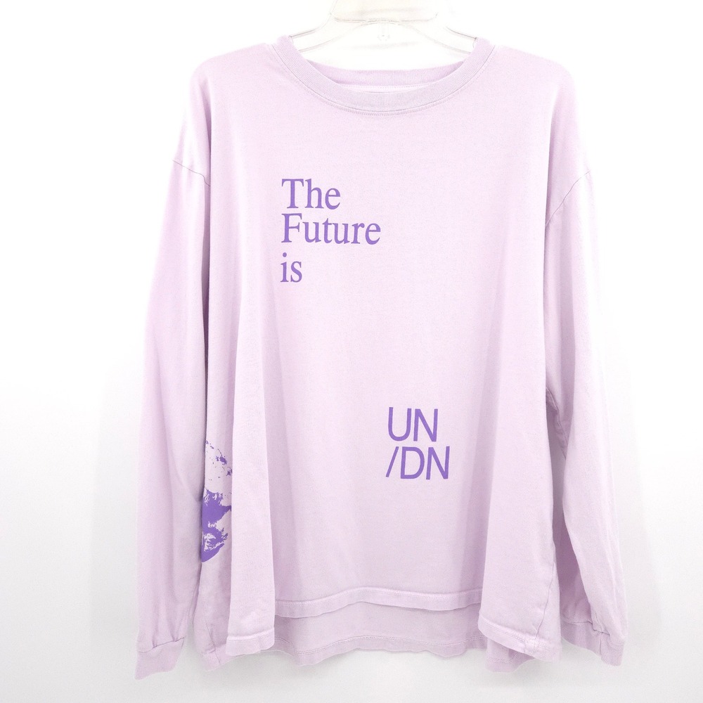 Lonely Ghost Long Sleeve T-Shirt Womens XL Purple The Future is UN/DN Graphic
